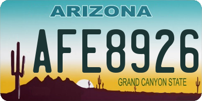 AZ license plate AFE8926