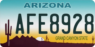 AZ license plate AFE8928