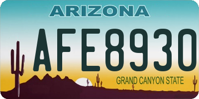 AZ license plate AFE8930