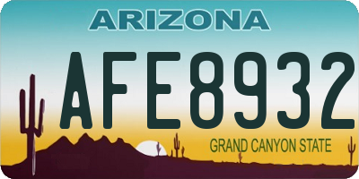 AZ license plate AFE8932