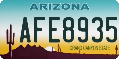 AZ license plate AFE8935