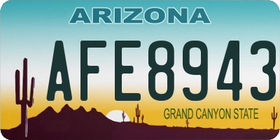 AZ license plate AFE8943