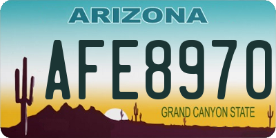 AZ license plate AFE8970