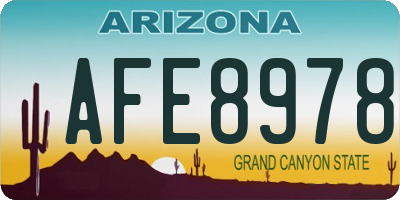 AZ license plate AFE8978