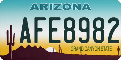 AZ license plate AFE8982