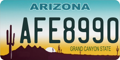 AZ license plate AFE8990