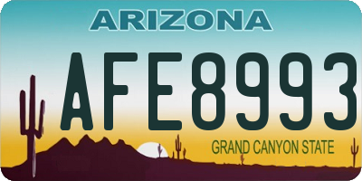 AZ license plate AFE8993
