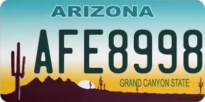 AZ license plate AFE8998