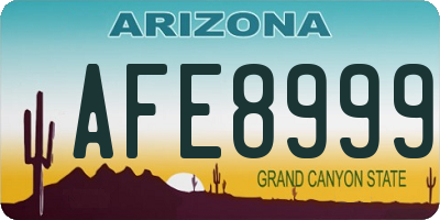 AZ license plate AFE8999