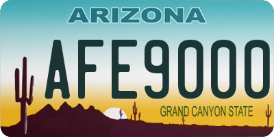 AZ license plate AFE9000