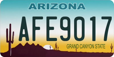 AZ license plate AFE9017