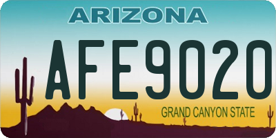 AZ license plate AFE9020