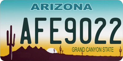 AZ license plate AFE9022