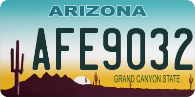 AZ license plate AFE9032