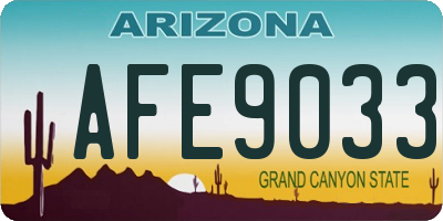 AZ license plate AFE9033
