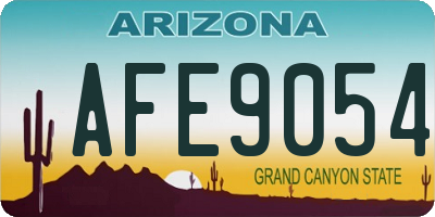 AZ license plate AFE9054
