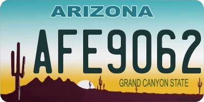AZ license plate AFE9062