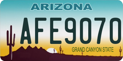 AZ license plate AFE9070