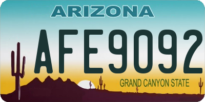 AZ license plate AFE9092