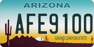 AZ license plate AFE9100