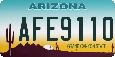 AZ license plate AFE9110