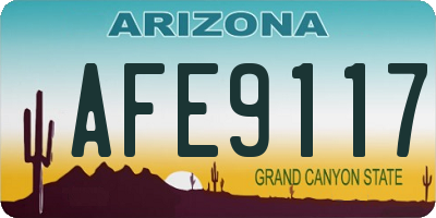 AZ license plate AFE9117