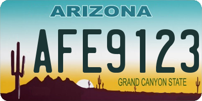AZ license plate AFE9123