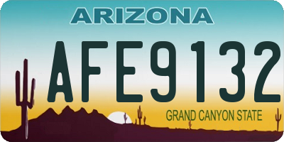 AZ license plate AFE9132