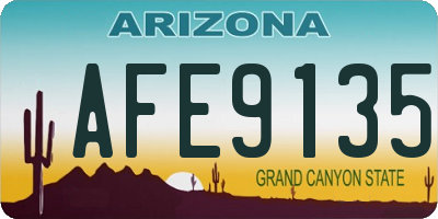 AZ license plate AFE9135