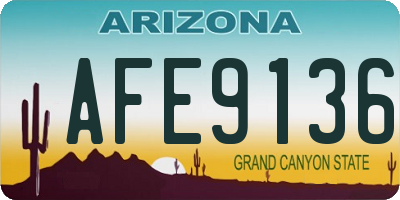 AZ license plate AFE9136