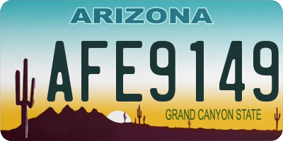 AZ license plate AFE9149