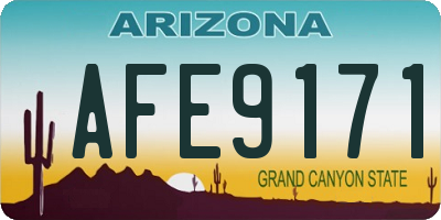 AZ license plate AFE9171