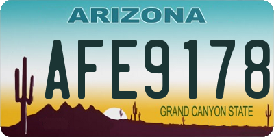 AZ license plate AFE9178