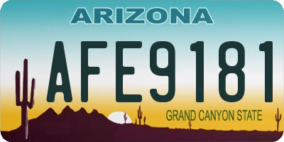 AZ license plate AFE9181
