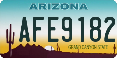 AZ license plate AFE9182