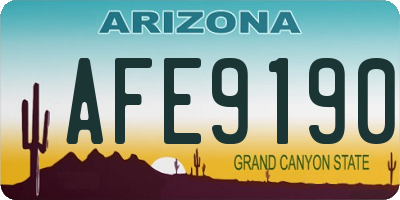 AZ license plate AFE9190