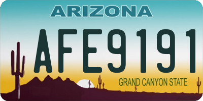 AZ license plate AFE9191