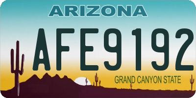 AZ license plate AFE9192