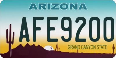 AZ license plate AFE9200