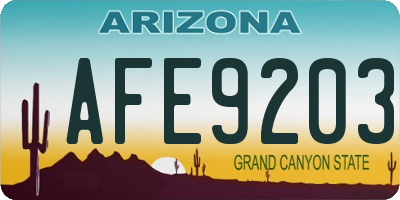 AZ license plate AFE9203