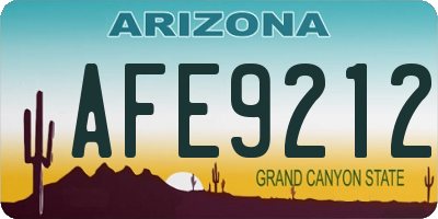 AZ license plate AFE9212