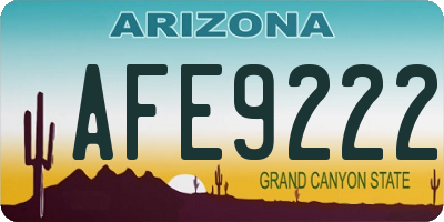 AZ license plate AFE9222