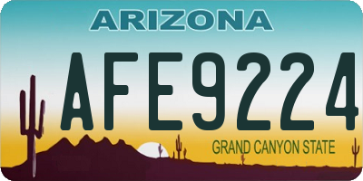 AZ license plate AFE9224