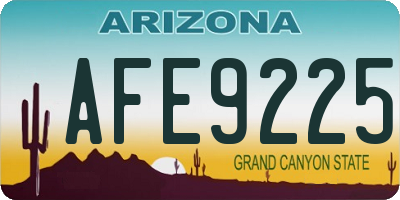 AZ license plate AFE9225
