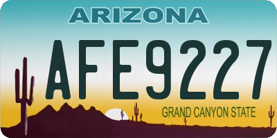AZ license plate AFE9227