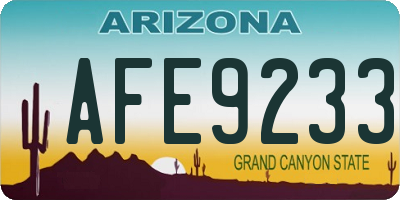 AZ license plate AFE9233