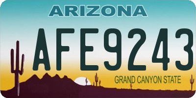 AZ license plate AFE9243