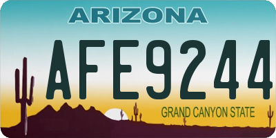 AZ license plate AFE9244