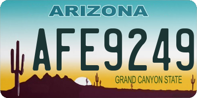 AZ license plate AFE9249