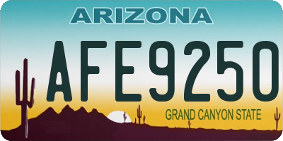 AZ license plate AFE9250